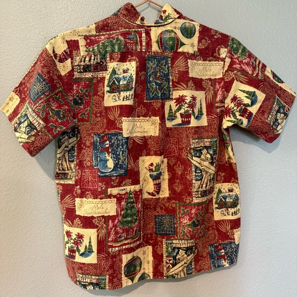 2009 Christmas Reyn Spooner Mele Kalikimaka Boys Pullover size L Red - Picture 5 of 7